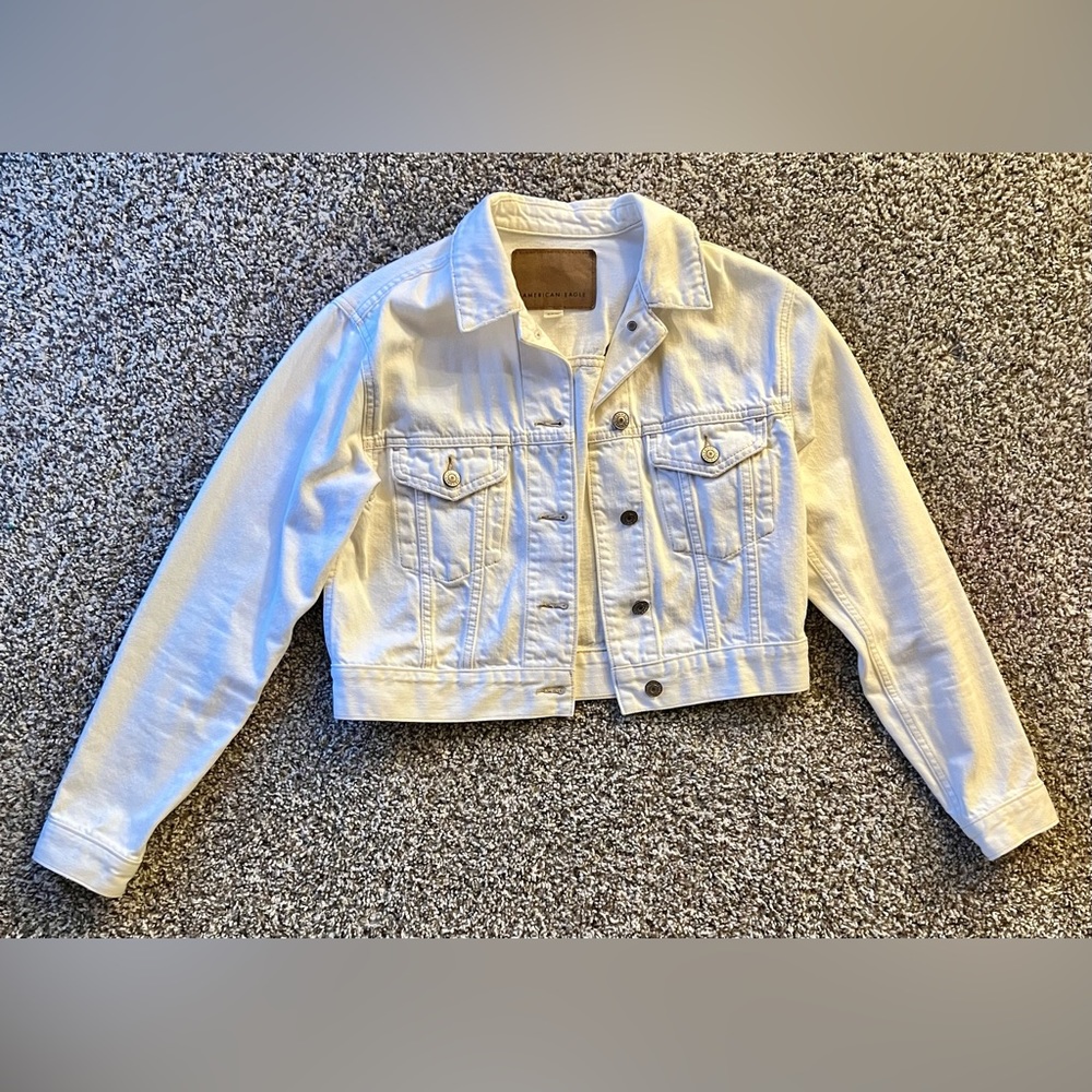 American Eagle White Denim Jacket
